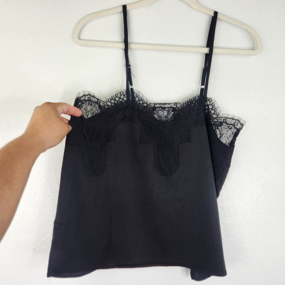 Lulu's Black Tank Top Slip Coquette Lace Detail Women's Medium NWT Whimsy Goth